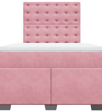 Boxspringbett mit Matratze Rosa 120x190 cm Samt
