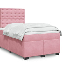 Boxspringbett mit Matratze Rosa 120x190 cm Samt