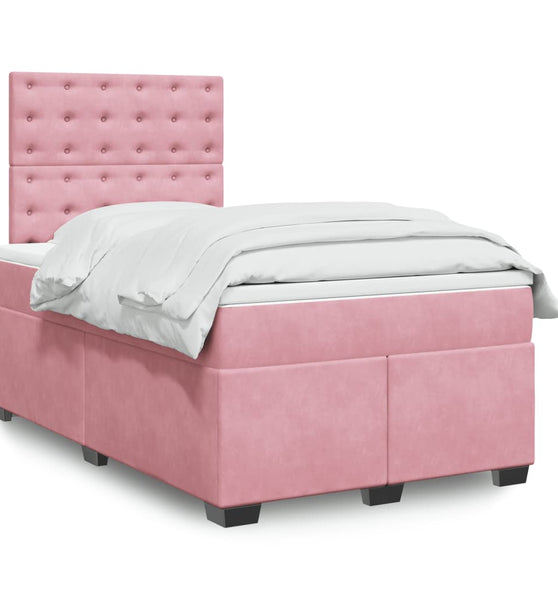 Boxspringbett mit Matratze Rosa 120x190 cm Samt