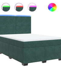 Boxspringbett mit Matratze Dunkelgrün 140x200 cm Samt
