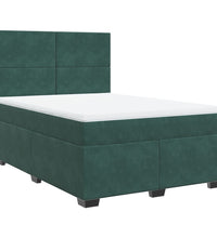 Boxspringbett mit Matratze Dunkelgrün 140x200 cm Samt