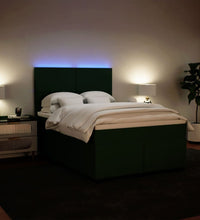 Boxspringbett mit Matratze Dunkelgrün 140x200 cm Samt