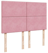 Boxspringbett mit Matratze Rosa 140x200 cm Samt