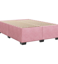 Boxspringbett mit Matratze Rosa 140x200 cm Samt