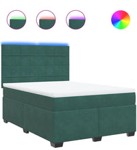 Boxspringbett mit Matratze Dunkelgrün 140x200 cm Samt