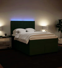 Boxspringbett mit Matratze Dunkelgrün 140x200 cm Samt