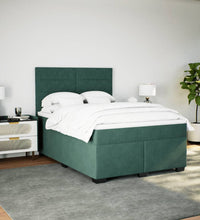 Boxspringbett mit Matratze Dunkelgrün 140x200 cm Samt