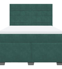 Boxspringbett mit Matratze Dunkelgrün 140x200 cm Samt