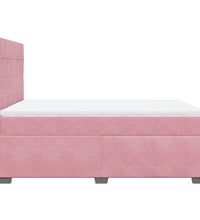 Boxspringbett mit Matratze Rosa 140x200 cm Samt