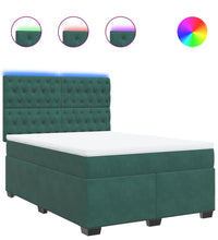 Boxspringbett mit Matratze Dunkelgrün 140x200 cm Samt