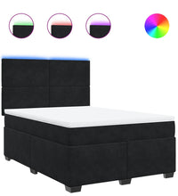Boxspringbett mit Matratze Schwarz 160x200 cm Samt