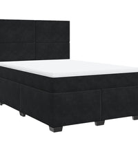 Boxspringbett mit Matratze Schwarz 160x200 cm Samt