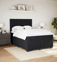 Boxspringbett mit Matratze Schwarz 160x200 cm Samt