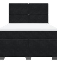 Boxspringbett mit Matratze Schwarz 160x200 cm Samt