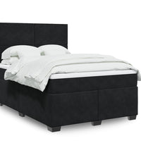 Boxspringbett mit Matratze Schwarz 160x200 cm Samt