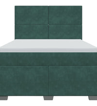 Boxspringbett mit Matratze Dunkelgrün 160x200 cm Samt
