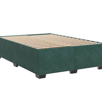 Boxspringbett mit Matratze Dunkelgrün 160x200 cm Samt