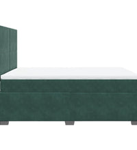 Boxspringbett mit Matratze Dunkelgrün 160x200 cm Samt