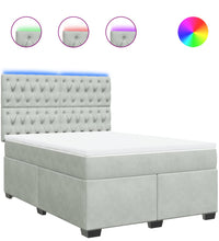 Boxspringbett mit Matratze Hellgrau 160x200 cm Samt