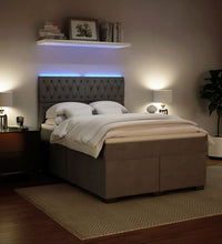 Boxspringbett mit Matratze Hellgrau 160x200 cm Samt