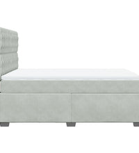 Boxspringbett mit Matratze Hellgrau 160x200 cm Samt