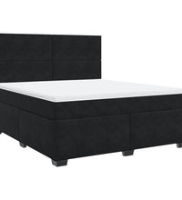 Boxspringbett mit Matratze Schwarz 180x200 cm Samt