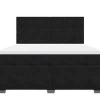 Boxspringbett mit Matratze Schwarz 180x200 cm Samt