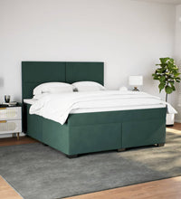 Boxspringbett mit Matratze Dunkelgrün 180x200 cm Samt