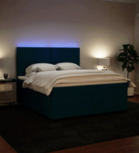 Boxspringbett mit Matratze Blau 180x200 cm Samt