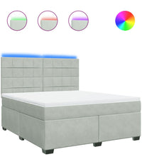 Boxspringbett mit Matratze Hellgrau 180x200 cm Samt