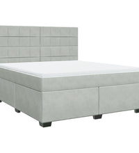 Boxspringbett mit Matratze Hellgrau 180x200 cm Samt