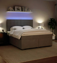 Boxspringbett mit Matratze Hellgrau 180x200 cm Samt