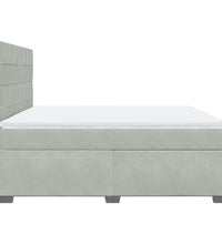 Boxspringbett mit Matratze Hellgrau 180x200 cm Samt