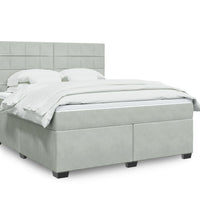 Boxspringbett mit Matratze Hellgrau 180x200 cm Samt