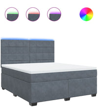 Boxspringbett mit Matratze Dunkelgrau 180x200 cm Samt