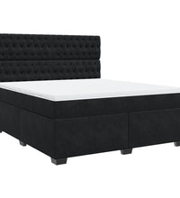 Boxspringbett mit Matratze Schwarz 180x200 cm Samt