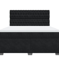 Boxspringbett mit Matratze Schwarz 180x200 cm Samt