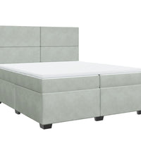 Boxspringbett mit Matratze Hellgrau 200x200 cm Samt