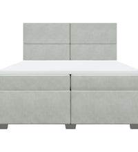 Boxspringbett mit Matratze Hellgrau 200x200 cm Samt