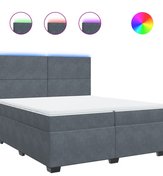 Boxspringbett mit Matratze Dunkelgrau 200x200 cm Samt