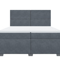 Boxspringbett mit Matratze Dunkelgrau 200x200 cm Samt