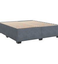 Boxspringbett mit Matratze Dunkelgrau 200x200 cm Samt