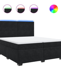 Boxspringbett mit Matratze Schwarz 200x200 cm Samt