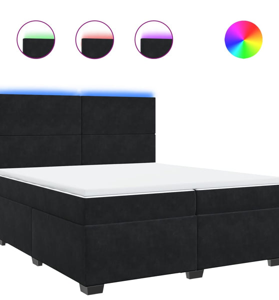 Boxspringbett mit Matratze Schwarz 200x200 cm Samt