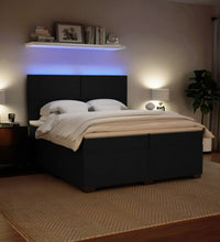 Boxspringbett mit Matratze Schwarz 200x200 cm Samt