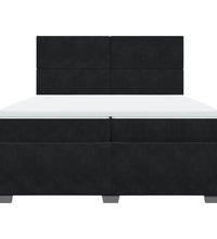 Boxspringbett mit Matratze Schwarz 200x200 cm Samt