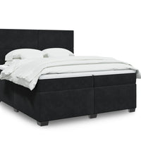 Boxspringbett mit Matratze Schwarz 200x200 cm Samt