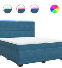 Boxspringbett mit Matratze Blau 200x200 cm Samt