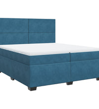 Boxspringbett mit Matratze Blau 200x200 cm Samt