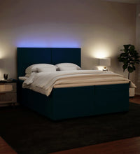 Boxspringbett mit Matratze Blau 200x200 cm Samt